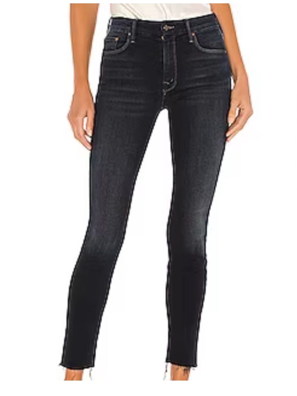 MOTHER The Looker Ankle Fray Jeans Beyond A Shadow Of A Doubt Size 27